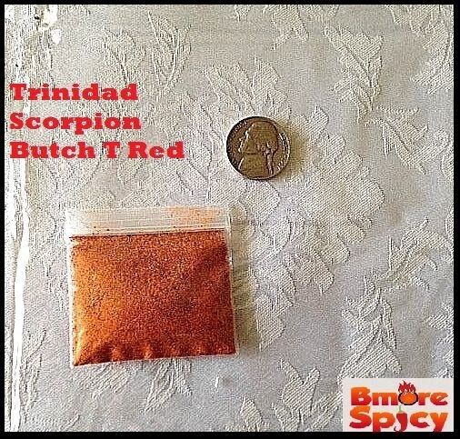 2.3 Grams Trinidad Scorpion Butch T chili powder Extremely HOT pepper spice RARE