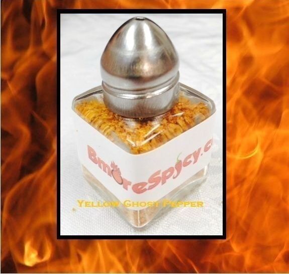 4x Reaper, Red & Yellow Ghost Pepper Aji Amarillo HOT Chili powder shakers .5 OZ