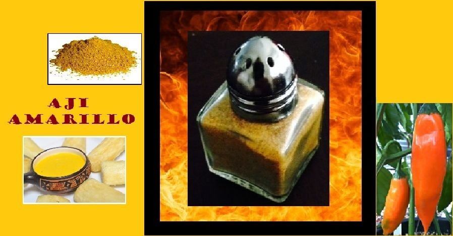4x Reaper, Red & Yellow Ghost Pepper Aji Amarillo HOT Chili powder shakers .5 OZ